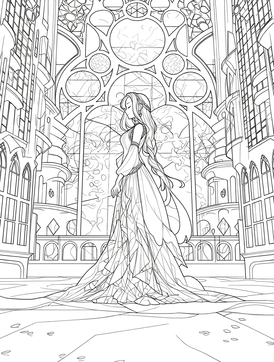 princess coloring page - coloring pages for adults