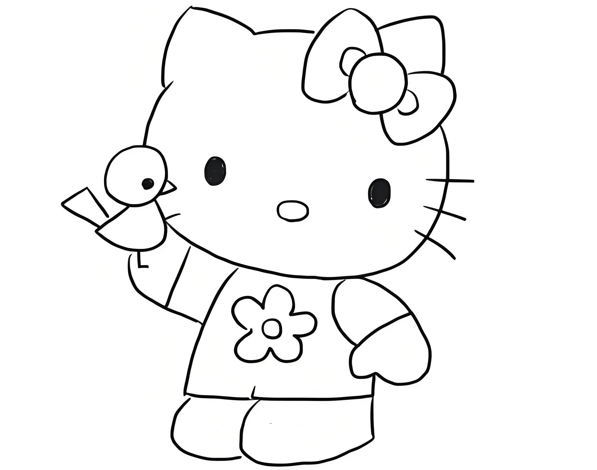 hello kitty coloring page - coloring pages printable