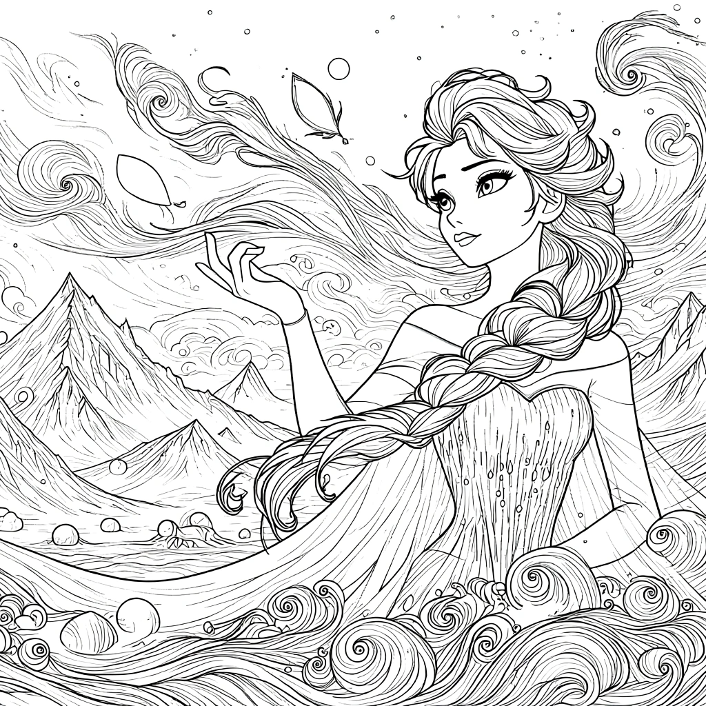 elsa coloring page - coloring pages printable