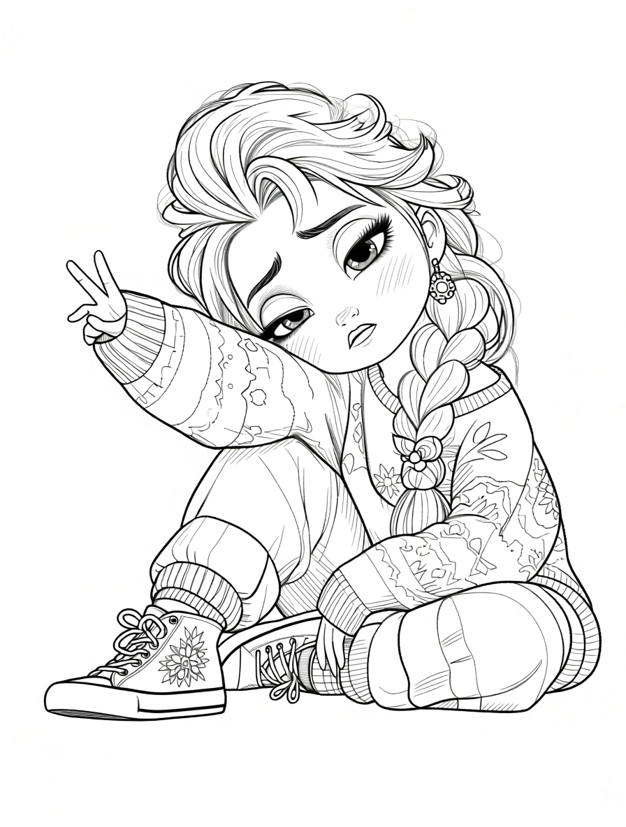 elsa color page - free coloring pages